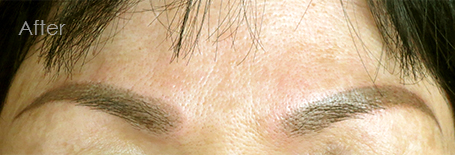 パーマネントメイクアップ施術後：上品な雰囲気の山あり眉