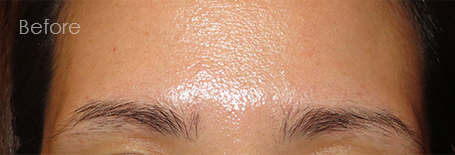 パーマネントメイクアップ施術前：若々しく魅せるストレート眉